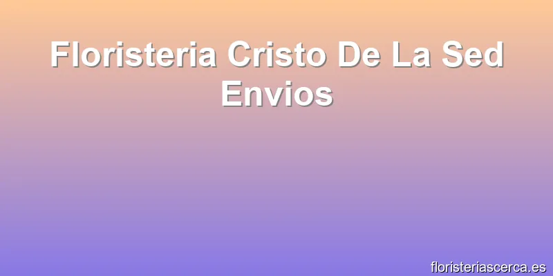 Floristeria Cristo De La Sed Envios